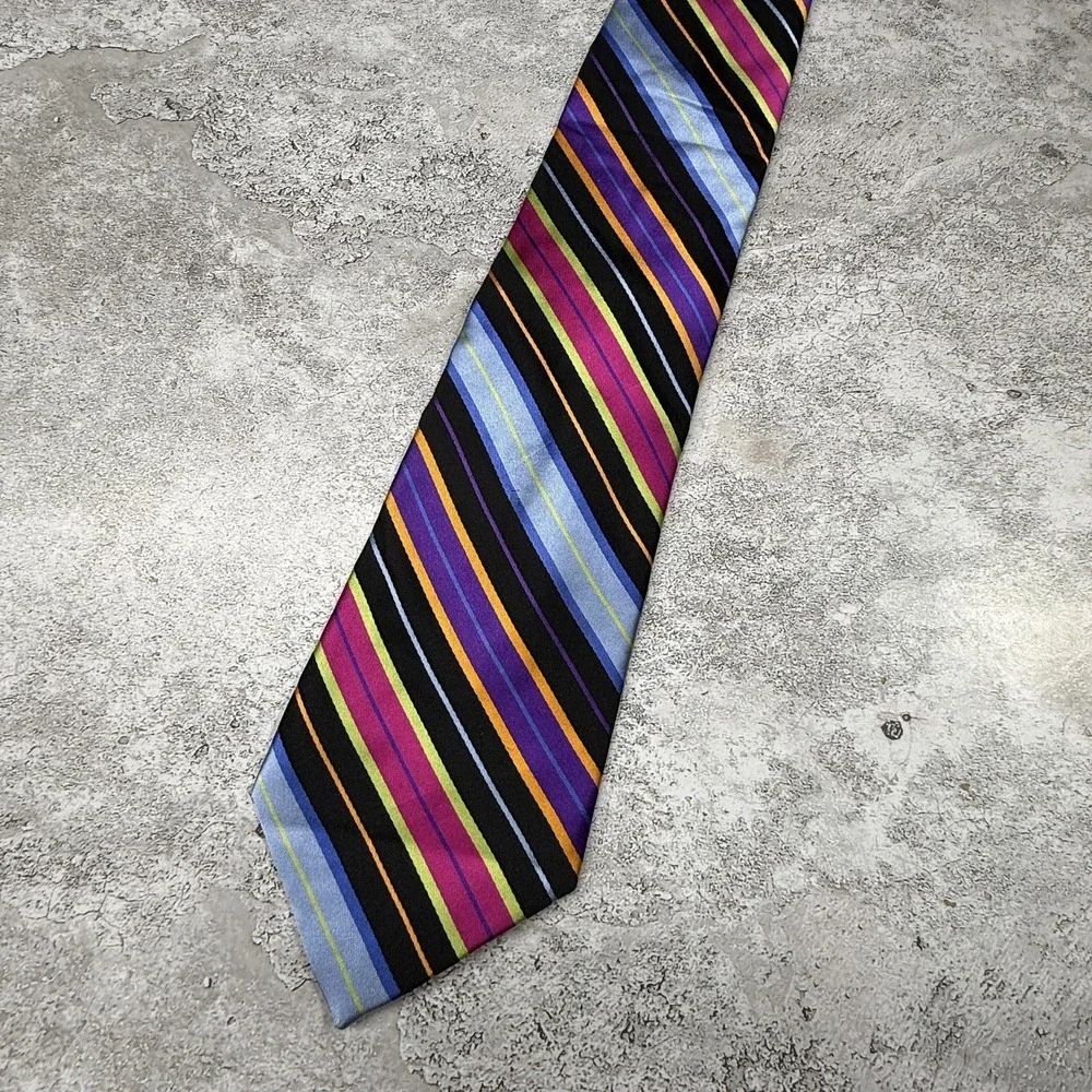 Forsyth Silk Tie Mens One Size‎ Multicolor Striped Pointed Made In China Necktie